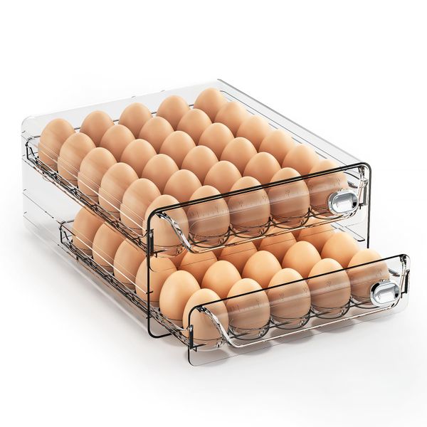 60 Eggs Organizer for Refrigerator,Egg Storage Container Egg for Fridge