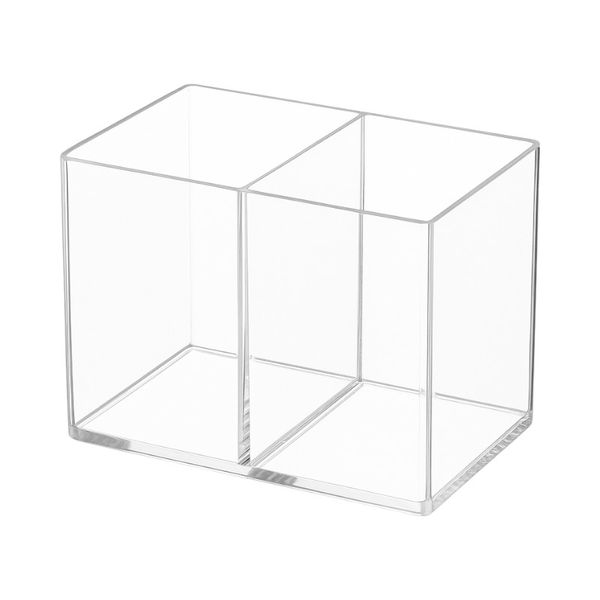 Two Compartment Acrylic Storage - Transparent