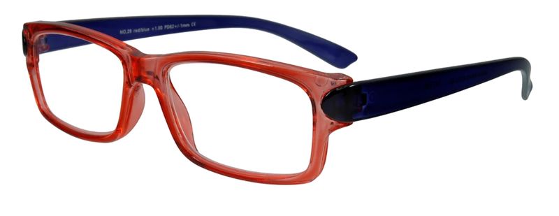 News Optic Reading Glasses - No 29 Red/Blue +3.0