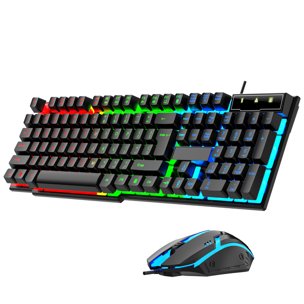 Mechanical Keyboard Game Wired Mouse Set RGB Lighting Gaming KIt Durable