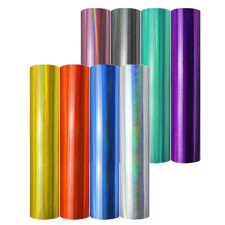 Vivid Colours Holographic Shimmer Sticker Vinyl 8pc 30x30cm + 1m Trans ...