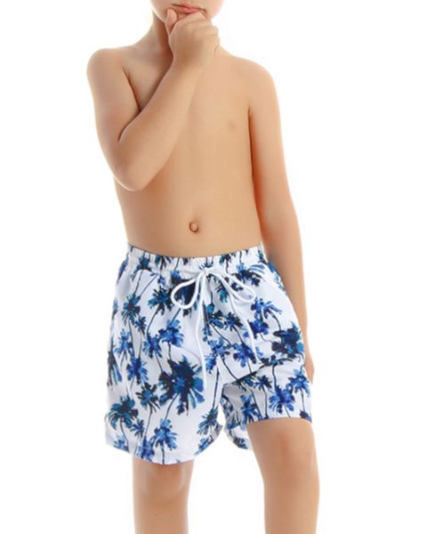 Olive Tree-Boys Board Shorts Swim &amp; Beachwear-Blue Coconut Tree