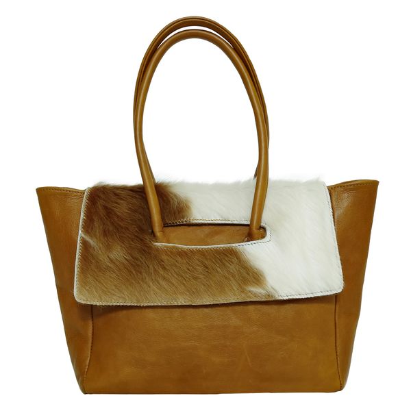 Leather Nguni Tote - Black