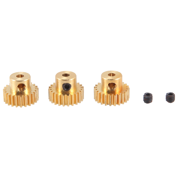 3 Pcs 3.175Mm Shaft Brass Pinion Motor Gear M0.6 for 1/10 1/8 Rc 23T