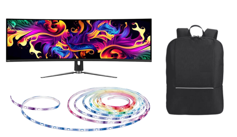 MSI MPG 491CQP QD-OLED 49" Curved Gaming Monitor + CS Bag &amp; LED Light Strip