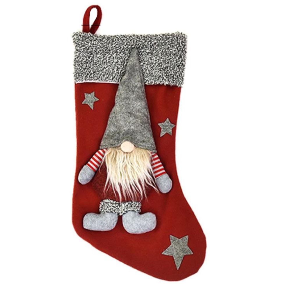 Home Decor Jolly Christmas Gnome Stocking (45x33cm)