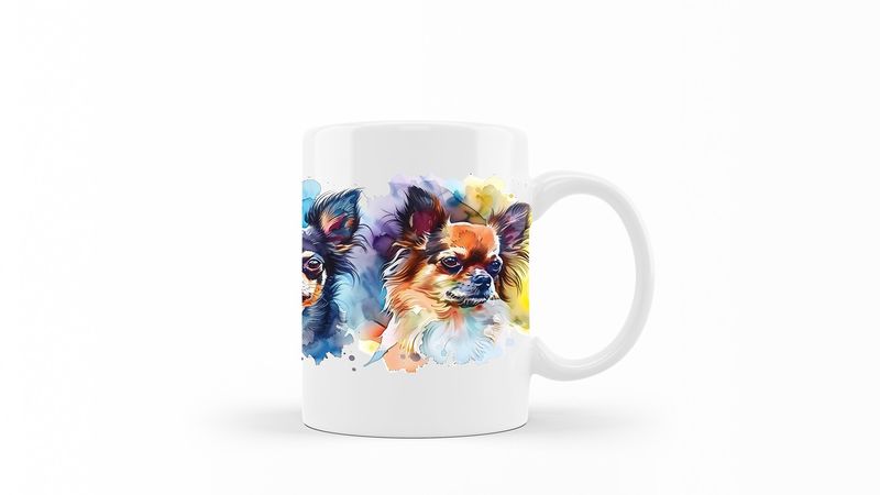 Chihuahua-Long-Coat Printed Coffee Mug DSGN222