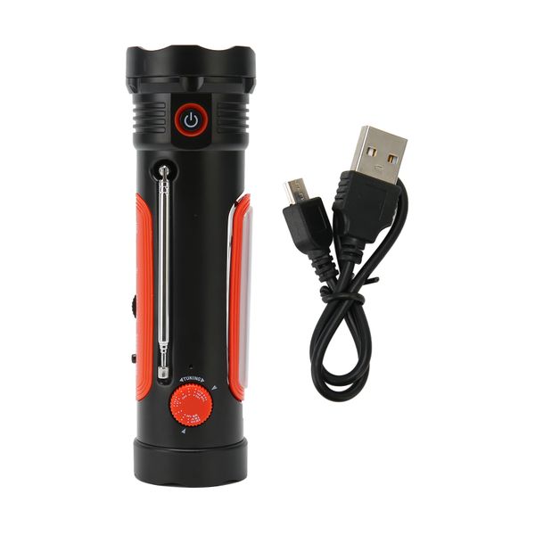 Solar Hand Crank Radio SOS Alarm AM FM WB Flashlight 3 Way Powered 2600mAh