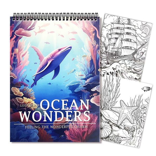 Ocean World: Marine Animal-Themed Coloring Book, Thick A4 Paper,30 Patterns
