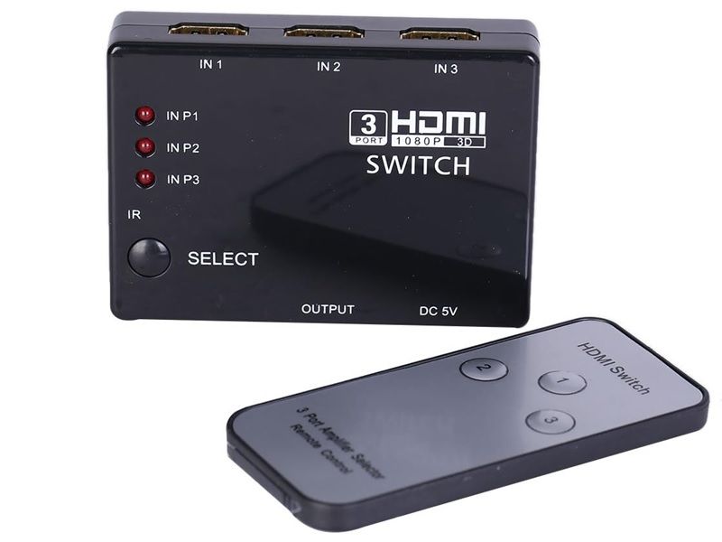 3 in 1 Out HDMI Switch 3D 1x3 1.4 3 Port Hdmi Splitter 1080P