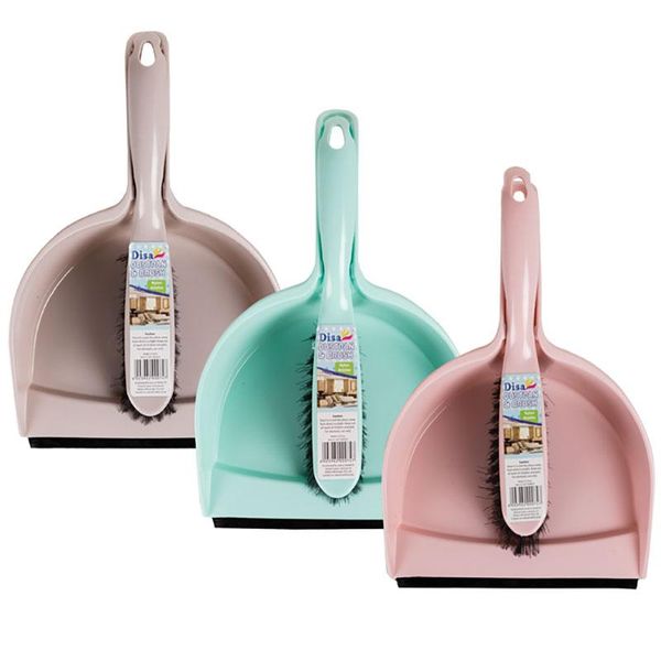 Bulk Pack 6 x Plastic Dustpan &amp; Brush Set