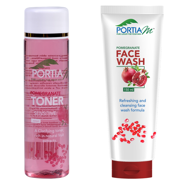 Portia M Pomegranate Face Wash 150ml &amp; Pomegranate Toner 200ml
