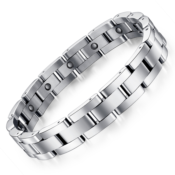 Titanium Steel Trendy Bracelet, Classic Men's, Silver