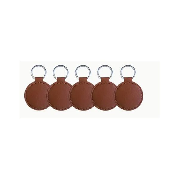 Trocraft PU Leather Engravable Key Rings Dark Brown 5pc