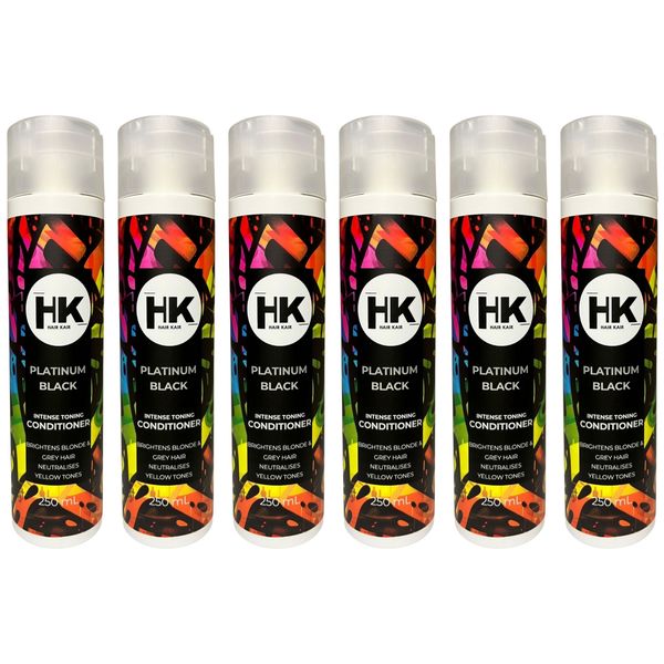 HK Platinum Black Conditioner - 6 x 250ml - Toning for Blonde &amp; Grey Hair