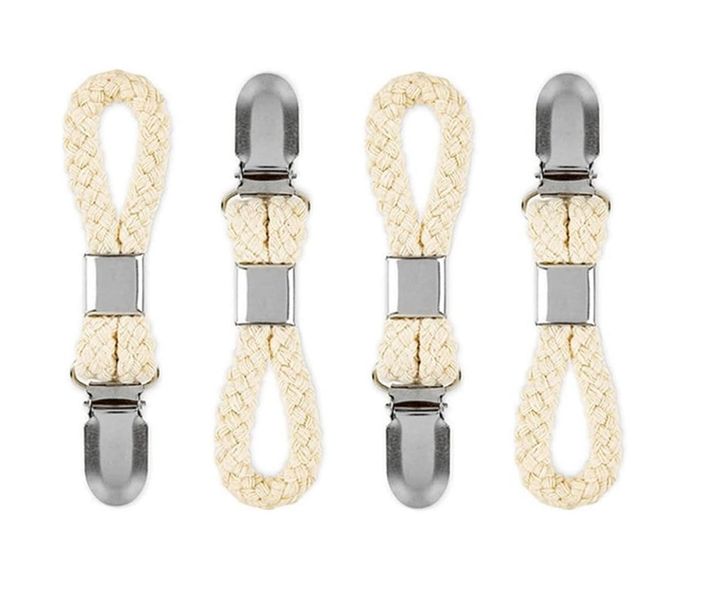 4 Pack Metal Kitchen Towels Clips with Hanging Loop Cloth Hook Clip Hangers