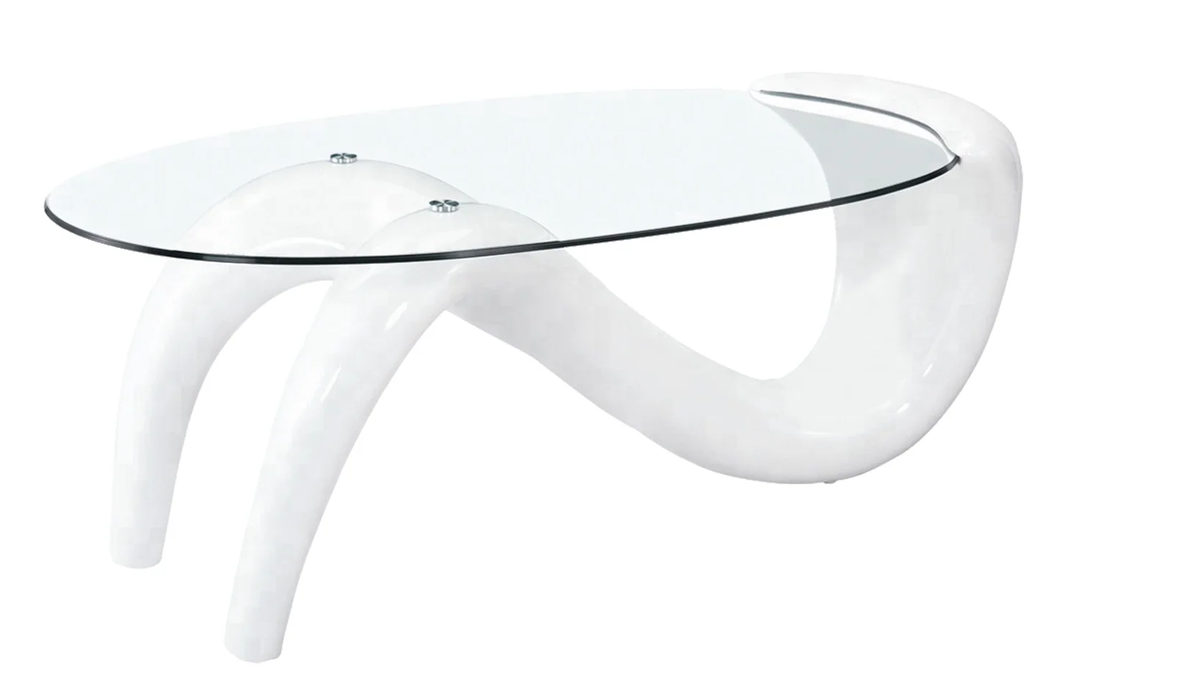 Glass Top Oval Coffee Table