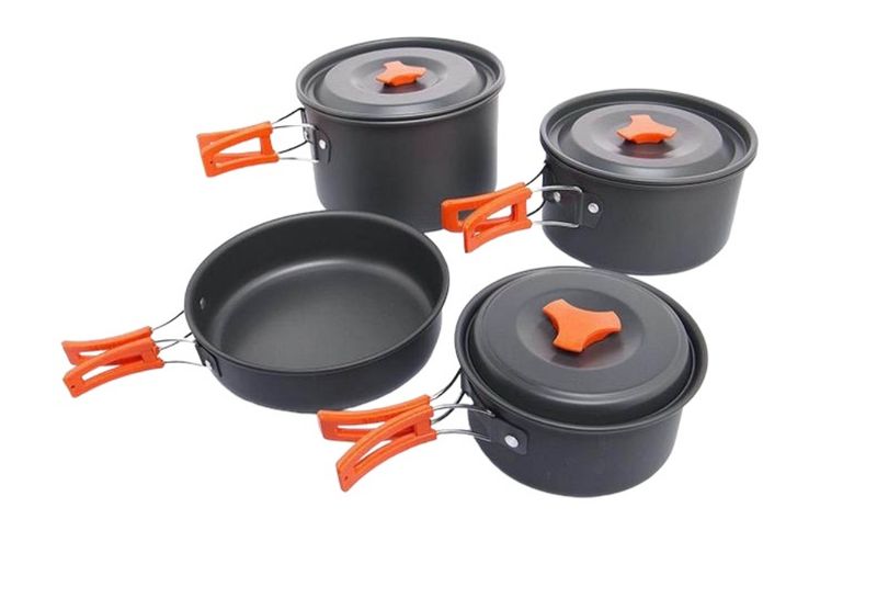 Camping Cooking Set Of 4 Aluminum