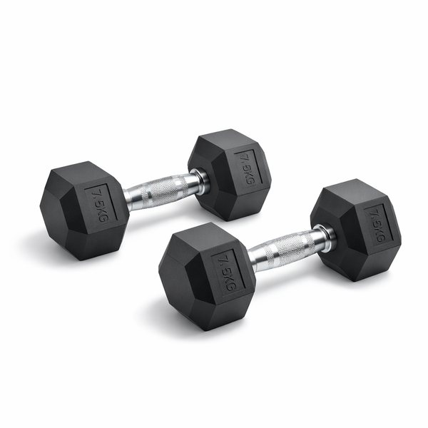 Premium 15kg Hex Dumbbell Set 2 x 7.5kg