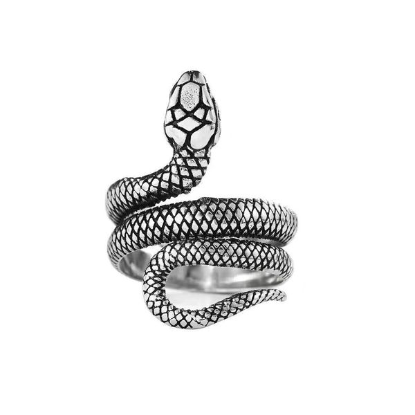 Vintage Stainless Steel Snake Wrap Ring