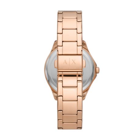 Armani Exchange Womens Rose Gold Stainless Steel Watch AX5264 Daily Sale Shop