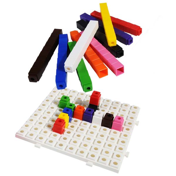Greenbean Unifix Cubes &amp; Base Board: 100 Pieces
