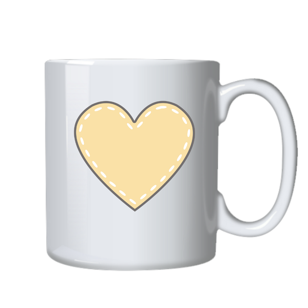 Pastel Yellow Heart Birthday Christmas Gift Mug Cup 505