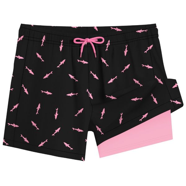 Men's Loose-Fit Beach Shorts Stylish Shark Print Shorts