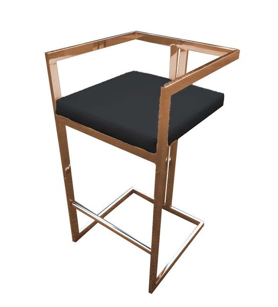Alexa Hightop Barstool Rose-Gold Frame Pu Leather