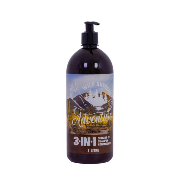 WILD OUTDOOR Adventure 3-IN-1 Shower Gel, Shampoo &amp; Conditioner - 1 Litre