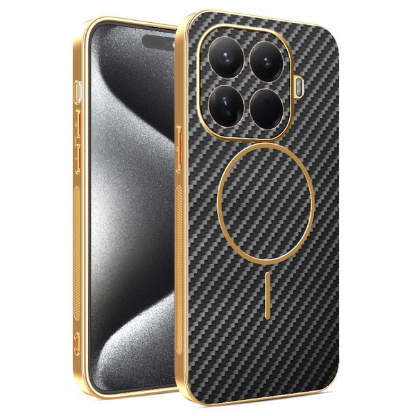 Carbon Fiber Magnetic Phone Case Compatible With Xiaomi 15T Pro