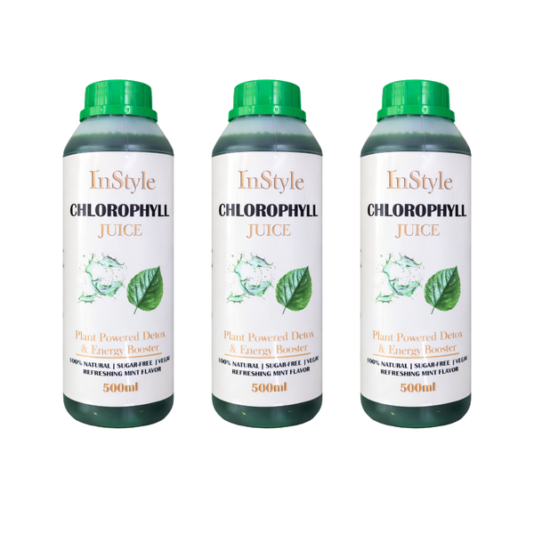 Liquid Chlorophyll Juice 500ml x3 - Detox &amp; Daily Wellness Drink