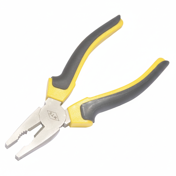 MTS 150mm Nickel Plated Pliers with Yellow/Black Grip
