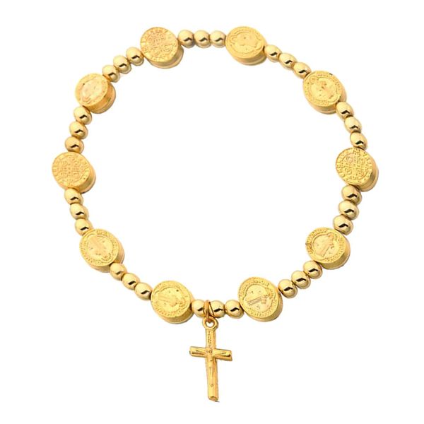 Jesus Cross Pendant Round Beads Chain Brackets