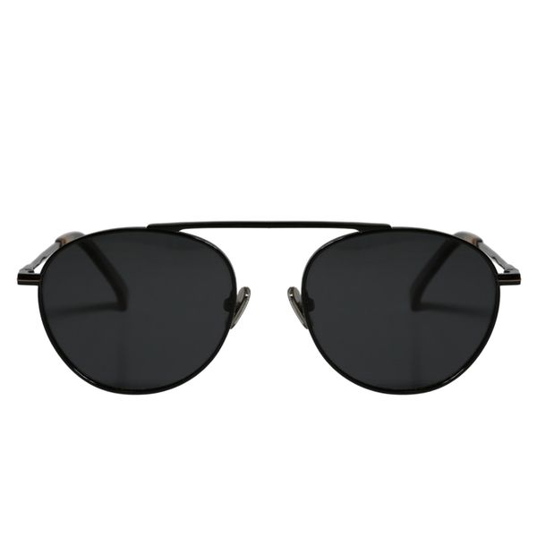 Superfine Rach Round Black Sunglasses