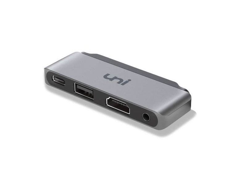 uni iPad Pro USB C Hub 4-in-1, HDMI (4K@60Hz), 3.5mm Headphone Jack, USB 3