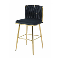 Amina Black and Gold Velvet High Chair