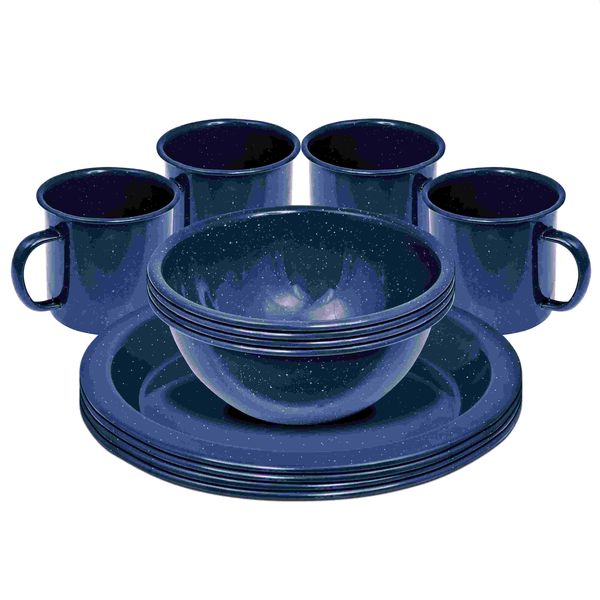 Campfire 4 Person Enamel Dinner Set -Navy