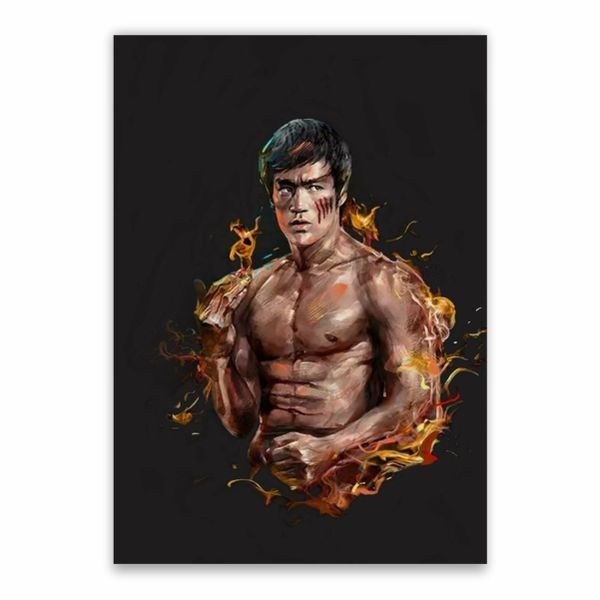 Bruce Lee Fire Poster - A1