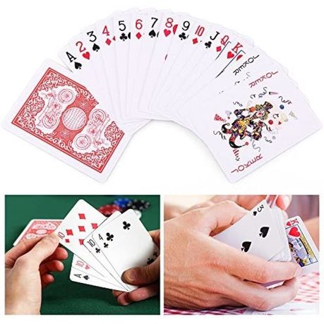 Large Face Plastic-Coated Playing Cards (Set of 12)