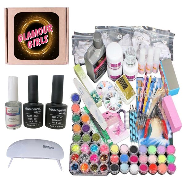 Glamour Girls Professional Acrylic set with Top Coat , Base Coat and Primer