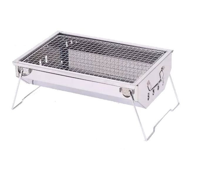 Stainless Steel Portable Charcoal BBQ Grill - Braai Stand (8807)