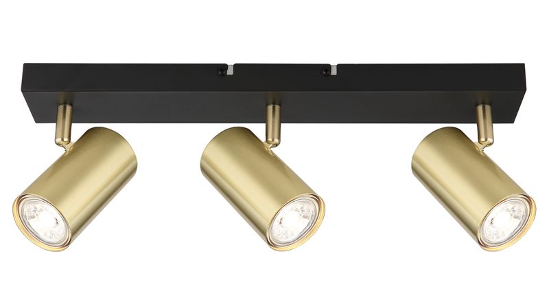 Bright Star Modern 3-Light Spotlight in Matt Black and Brass - S418/3
