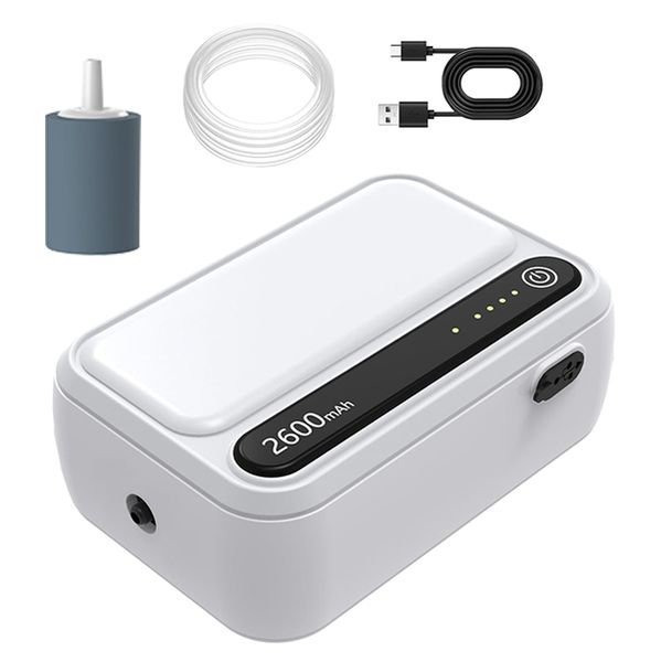 Rechargeable Portable Aquarium Air Pump -Silent Dual Operating Mode Aerator
