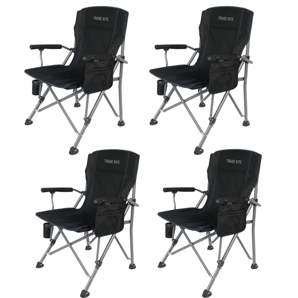 Trade Kite Folding Camping Chair Pack of 4 - Heavy Duty Outdoor Chair