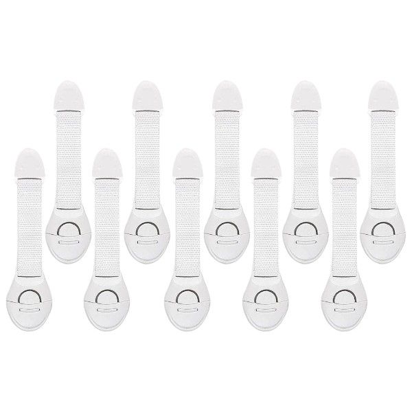10 Pack - Strap &amp; Buckle Design Baby Safety Locks - White