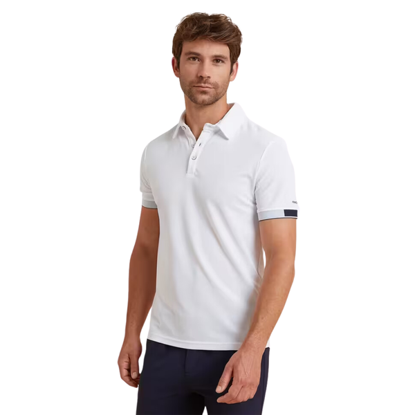 Fouganza Men's White Horse Riding Polo Shirt