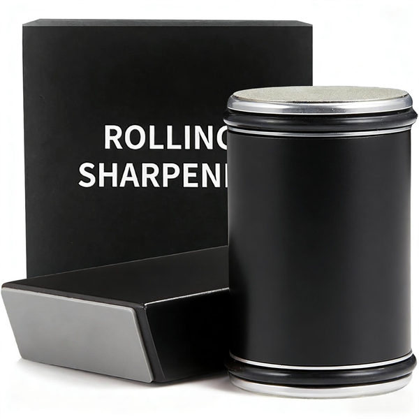 Rolling Knife Sharpener Kit for Home - Magnetic Holder Secures Blade