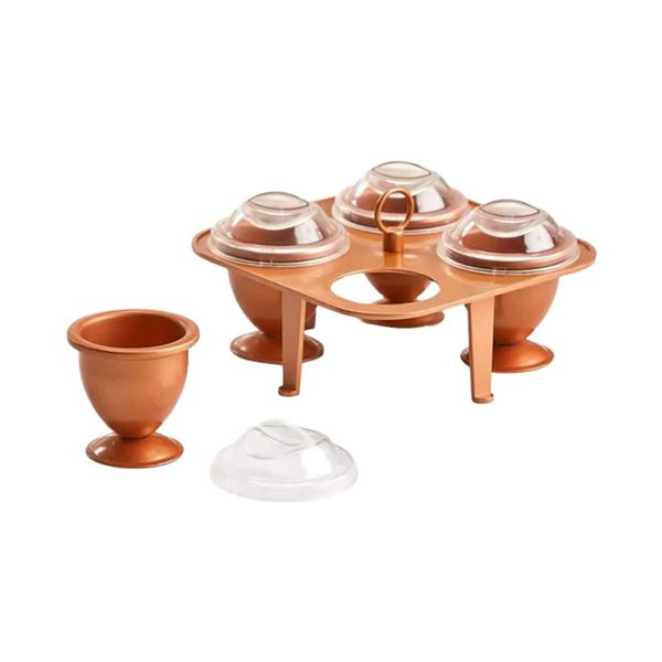 4-Pcs Of Extra Large Copper Chef Egg Cooker