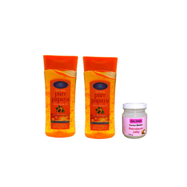 2 x Papaya Glow Body Gel Oil &amp; Salama Petroleum Jelly